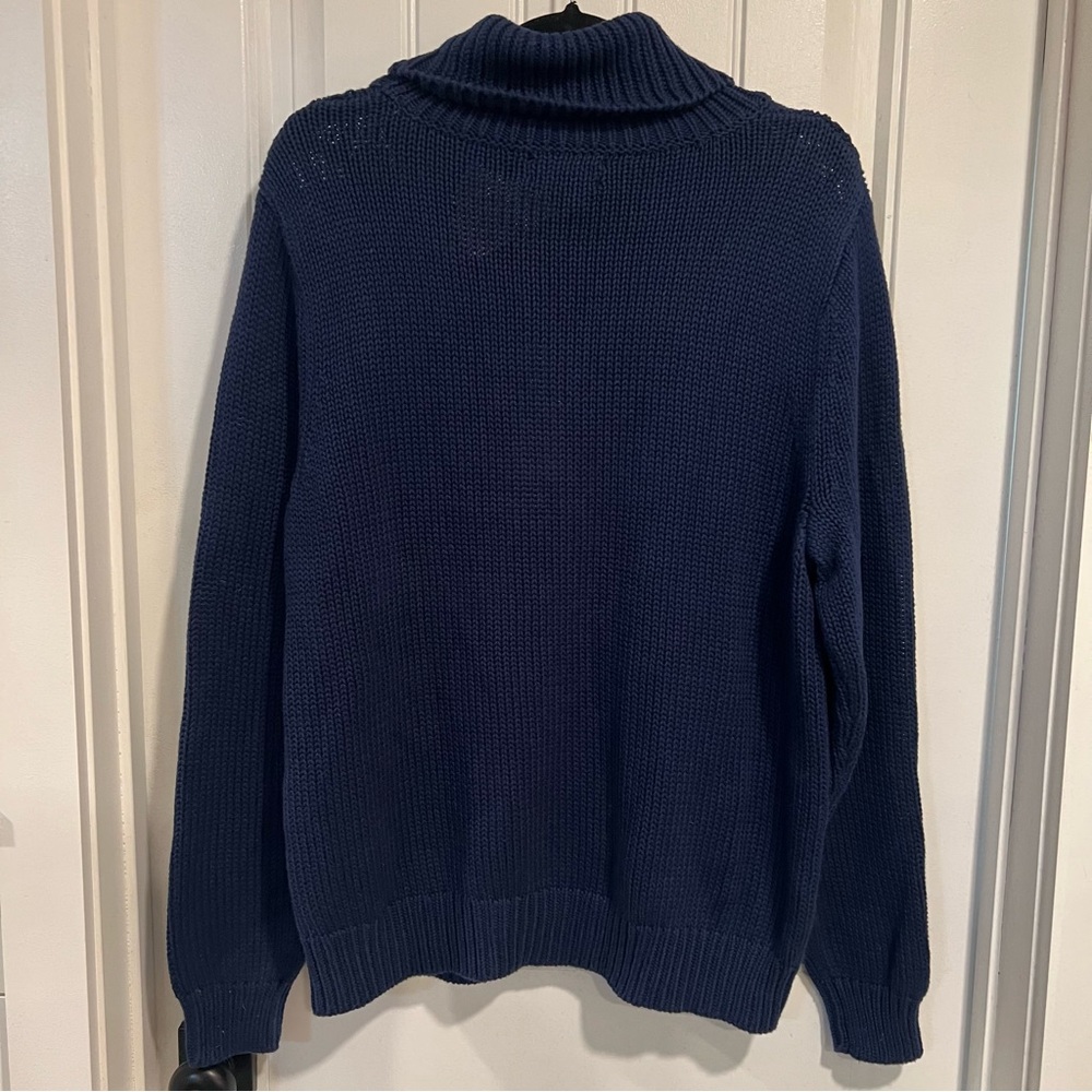 Lands’ End Navy Blue Drifter Cable Knit Turtleneck Sweater.‎ Size XL. NWT. - Picture 3 of 10
